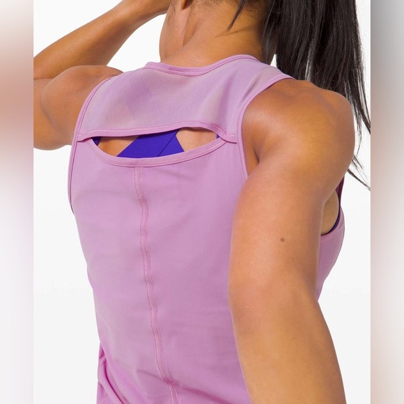 Lululemon Sculpt Tank SeaWheeze Women's Size 6 US Purple Blossom Lilac Mesh Rare - Picture 9 of 10